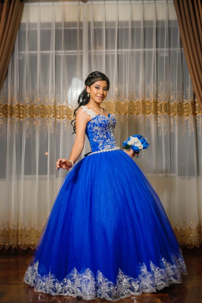 Blue Ball Gown for gothic wedding 