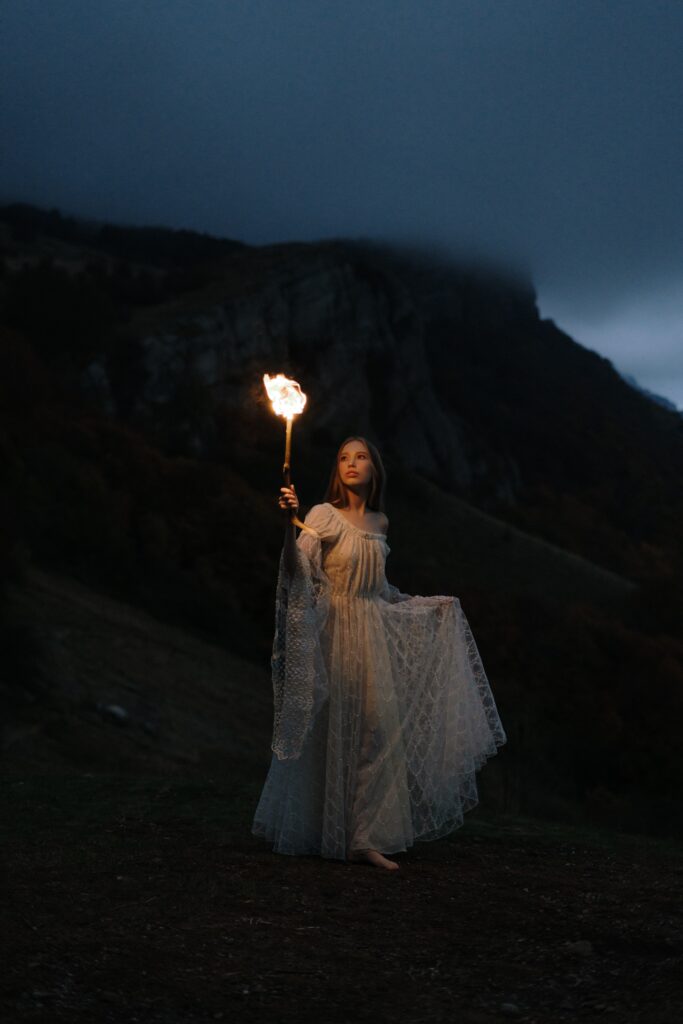 Dark Fairy-inspired Dress for gothic bride 