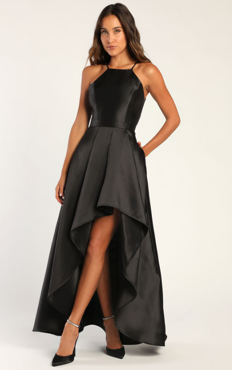 Broadway Show Black High-Low Maxi Dress